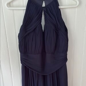 Elegant Navy Blue Chiffon Gown